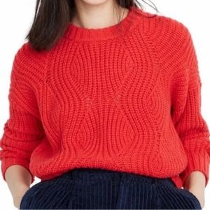 Madewell Everett Rib-Play Knit Pullover Sweater Merino Wool/Alpaca Blend